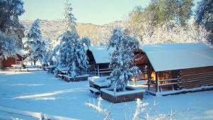 Ranch during a winter snow